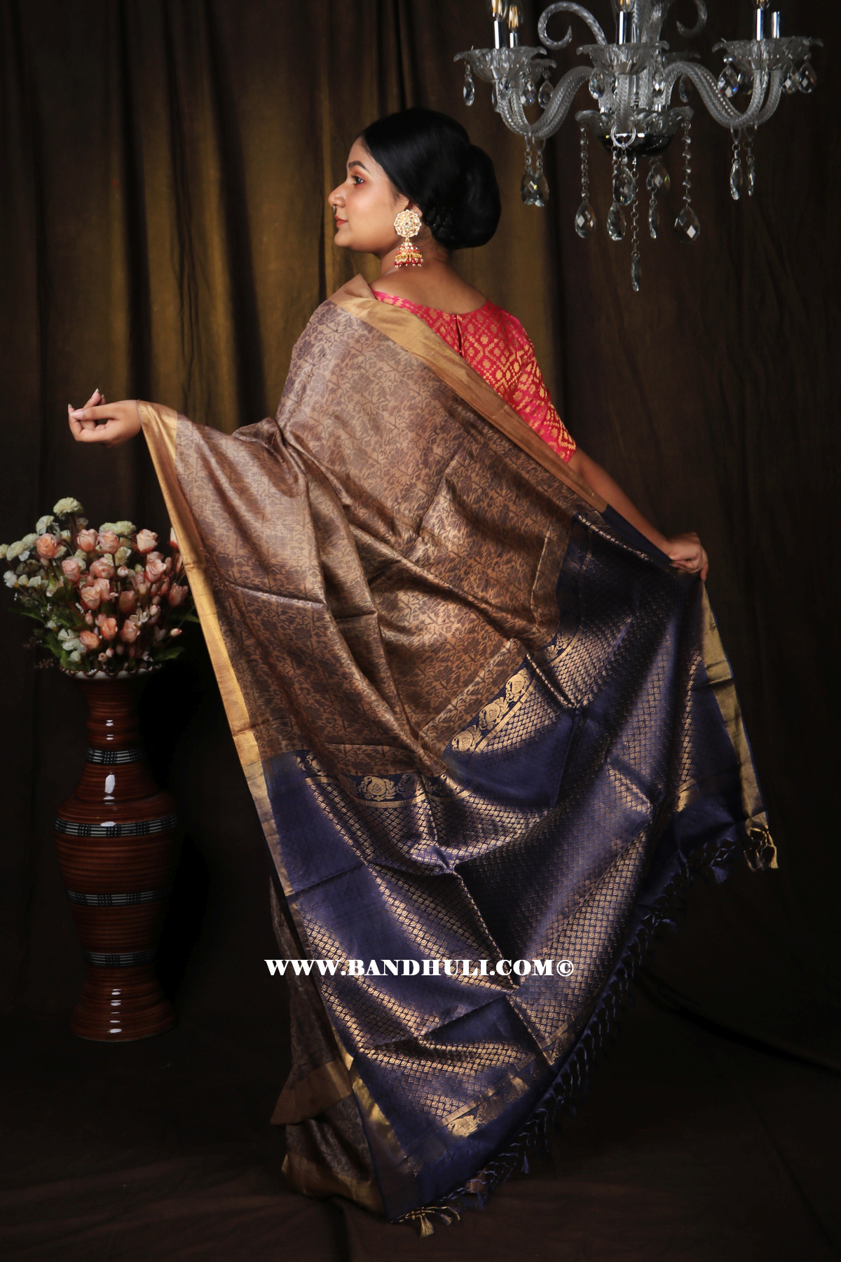 Brown Tussar Saree